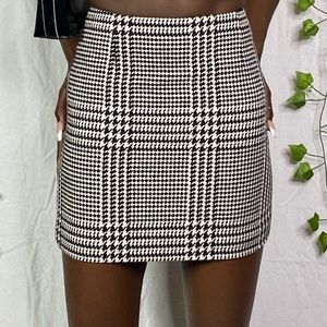 HOUNDSTOOTH PRINT MINI SKIRT